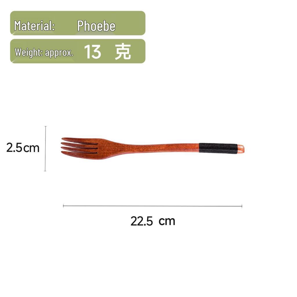 Portable Wooden Cutlery Set: Nanmu Chopsticks, Spoon & Fork