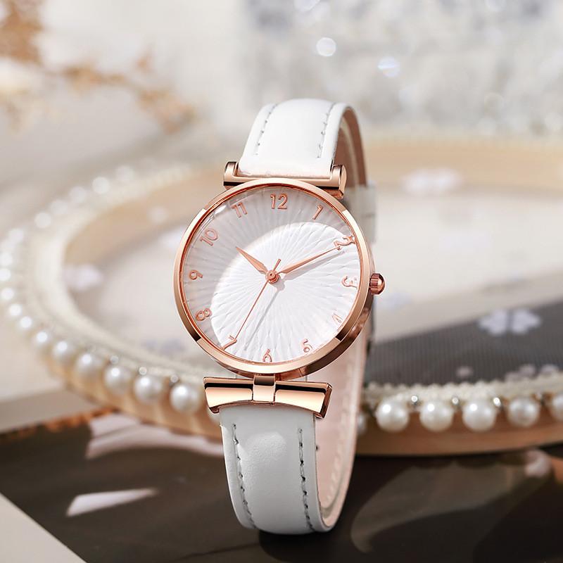 Womens Leather Belt Watch With Quartz Movement And Calendar For Casual Office Wear