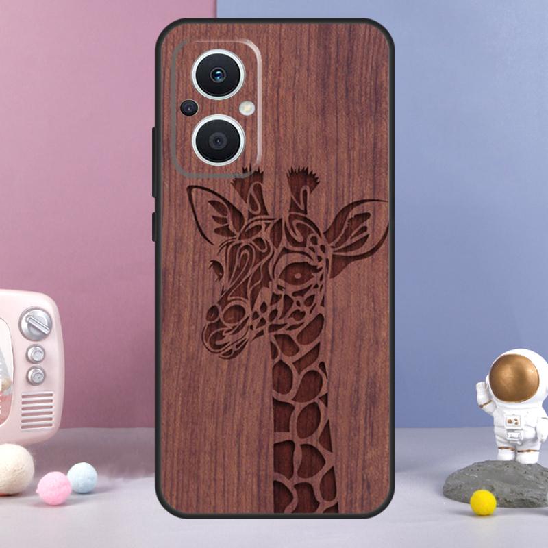 Deer Lion Elephant Wood Animal Funda For OPPO Reno 13 F 11F 12F 14F 10 11 12 14 Pro 7 8 Lite OPPO Find X6 X5 X8 X9 Pro Case