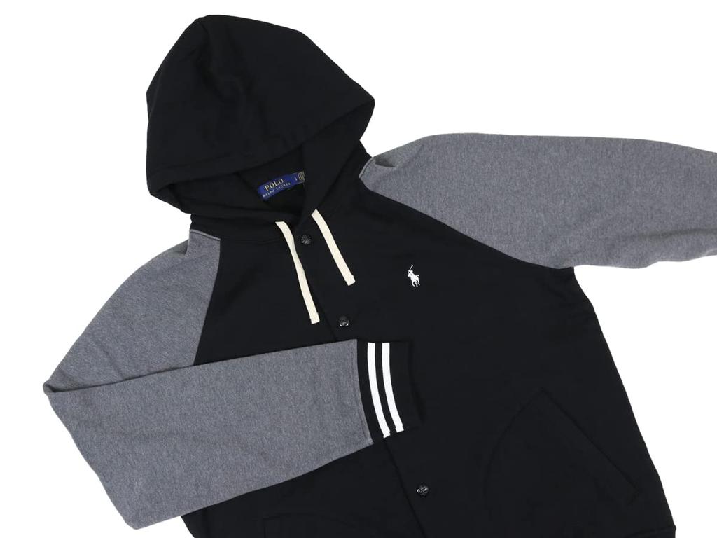 POLO RALPH LAUREN Stadium Jacket Size 0101959 Men's Hoodie, XXL, Black,