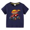 2023 Kids' Cross-border Summer Short-Sleeve Cartoon Car T-shirt