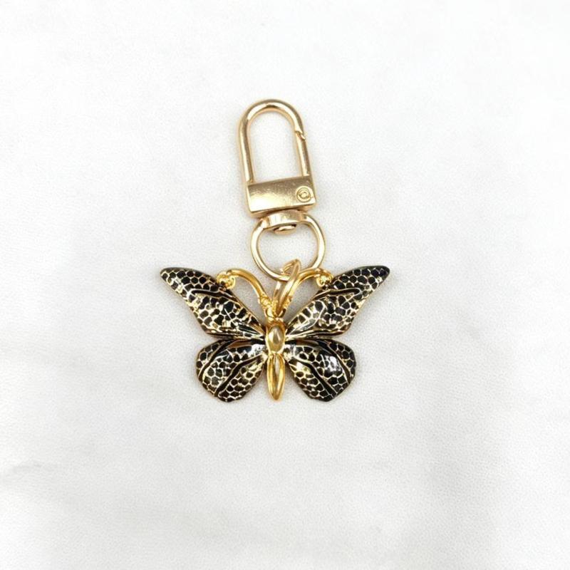 10Pcs Gradient Color Alloy Pendant Key Ring Clip Hook Butterfly Enamel Keychain For Handbag Backpack Car Keys Diy Accessory