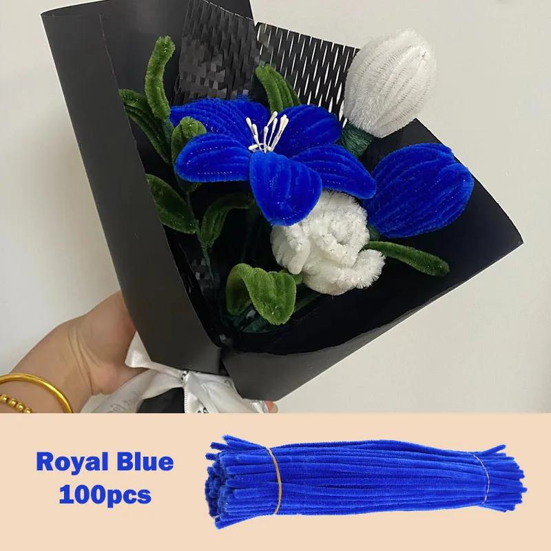 100Pcs Colorful Chenille Stems Pipe Cleaners Plush Tinsel Stem Wired Twist Sticks Hair Strip Diy Craft Educational Toys Handmade