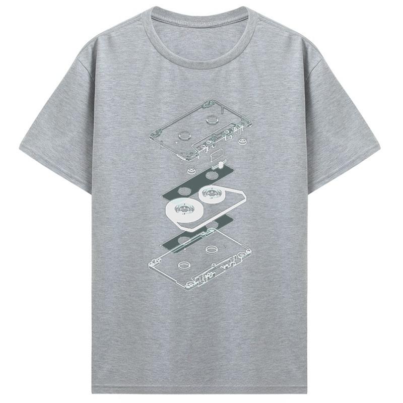 Funny Explosion Audio Cassette T Shirts Graphic Streetwear Retro Dj Mc Music Tape Player Cd Birthday Gifts Summer Style Tshirt