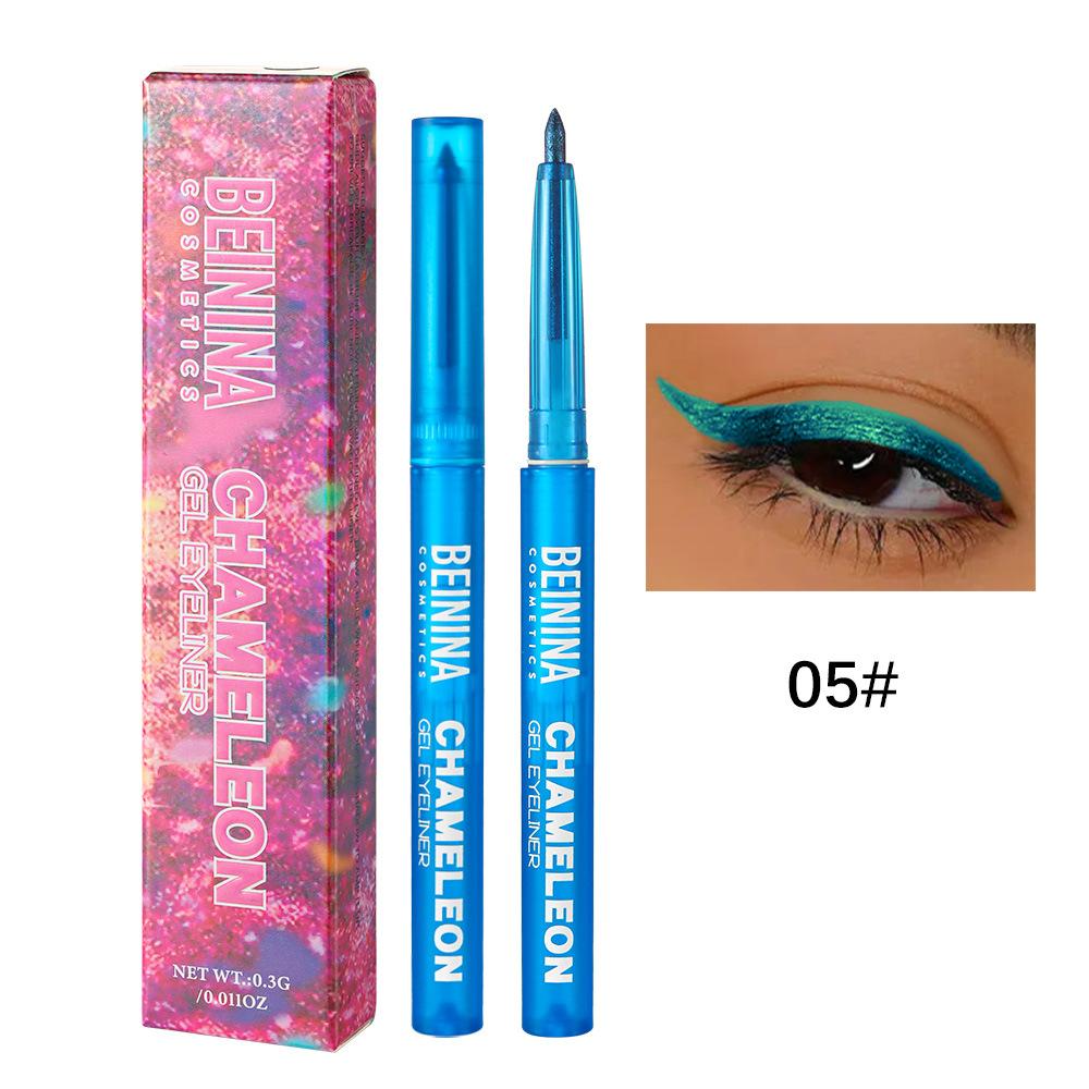 Гелевый карандаш для глаз Водостойкий лайнер-ручка Хамелеон Блестящий лайнер для глаз Стойкий Быстросохнущий Алмазно-синий Металлические тени для век 0.3g