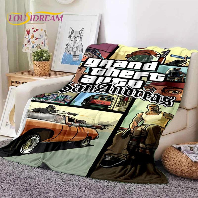 GTA Game Grand Theft Auto Gamer Soft Blankets,Keep Warm Throw Blanket Comfortable Blanket for Picnic Beds Sofa Home Bedroom Gift