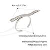 Stainless Steel Wavy Line Ring Waterproof Simple Design Personality Ring 18k Gold Plated Fashionable Accessory Minimalist Ring