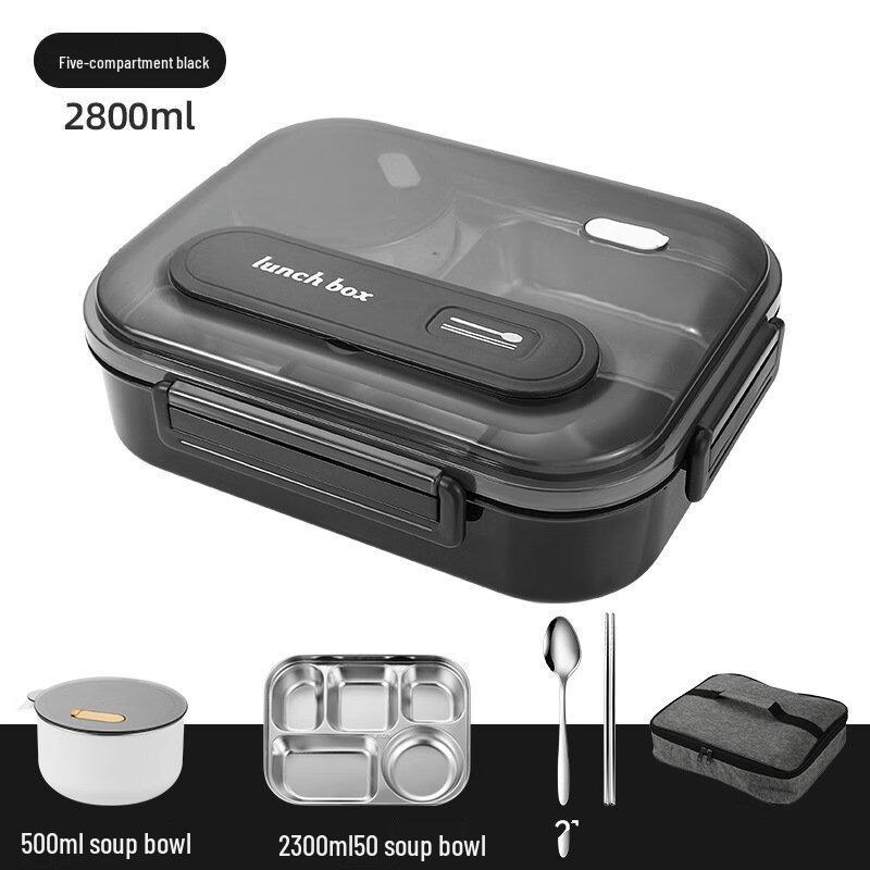 316 Stainless Steel Sealed Lunchbox with Cutlery and Insulated Bag