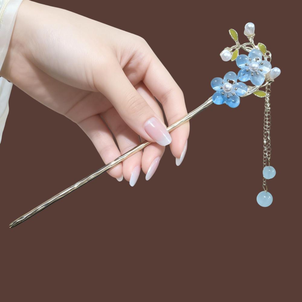 Vintage Chinese Style Hair Sticks Pins for Women Flower Metal Hairpins For Updos Elegant Hair Accessories For Bun Hairstyle