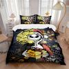 3pcs Nightmare Before Christmas Halloween Jack Printed Quilt Set, Includes 1 Quilt Cover and 2 Pillowcases, Machine Washable, Suitable for A