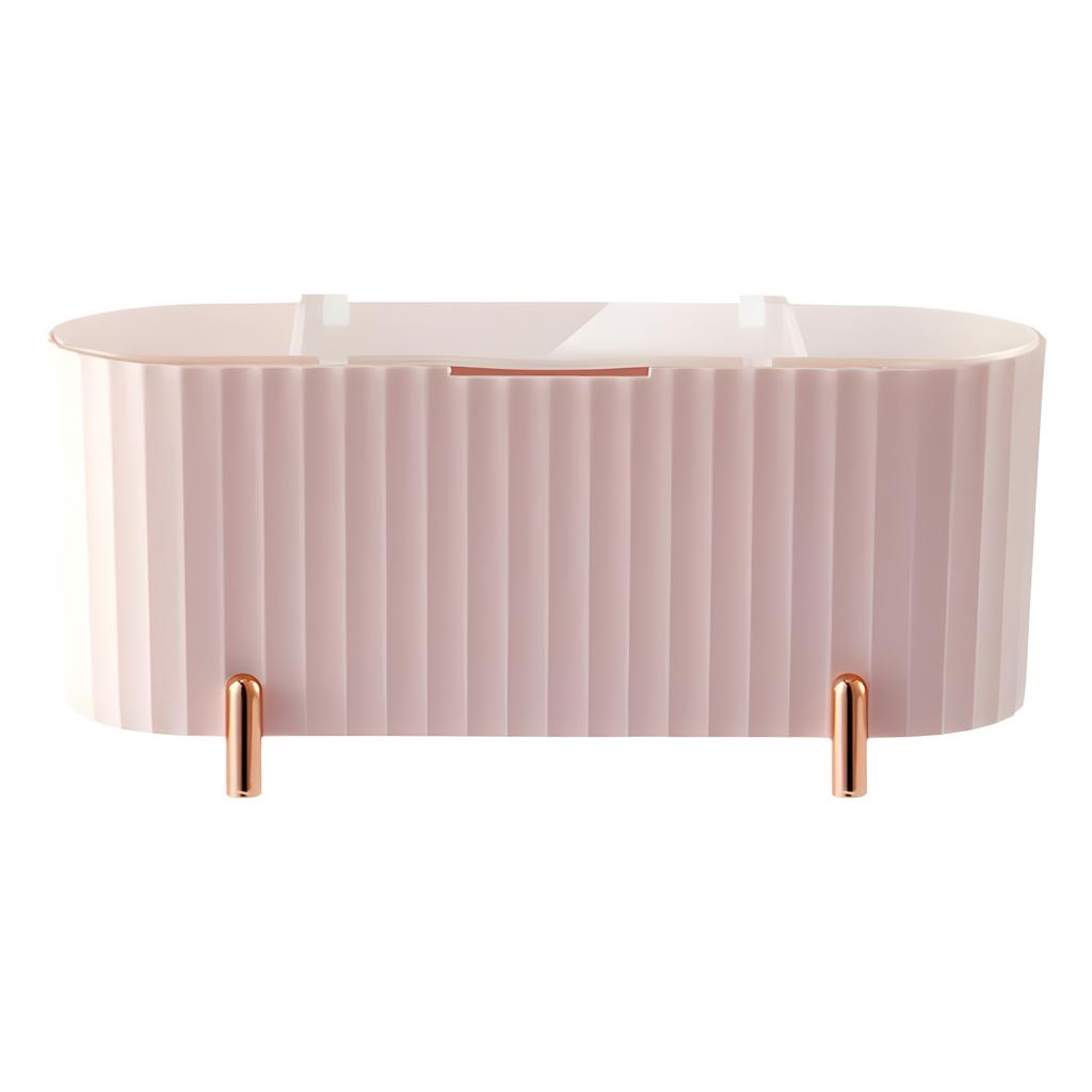 Organizer na waciki pojemnik na waciki przezroczysty pudełko na waciki do demakijażu z pokrywką pyłoszczelny na biurko do makijażu