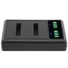 Double Fast Charge Hub Charging Base Micro TypeC LCD Display for ENEL19 Camera Battery