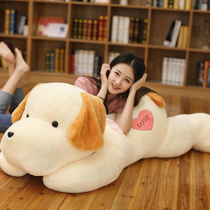 

Большая плюшевая кукла-собака, девочка, спящая, большая подушка-игрушка, подарок на день рождения, Новый год 50cm