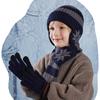 3-teiliges Set mit Mützen, Handschuhen und Schal für Kinder, trendige gestreifte Strickmütze für Jungen und Mädchen, Baby, Winter, plus Samt-Ohrschutzkappen für Kinder, warme Artikel