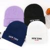 rkNewYo autumn and winter beanie hat letter embroidery versatile warm wool hat men's and women's knitted hat