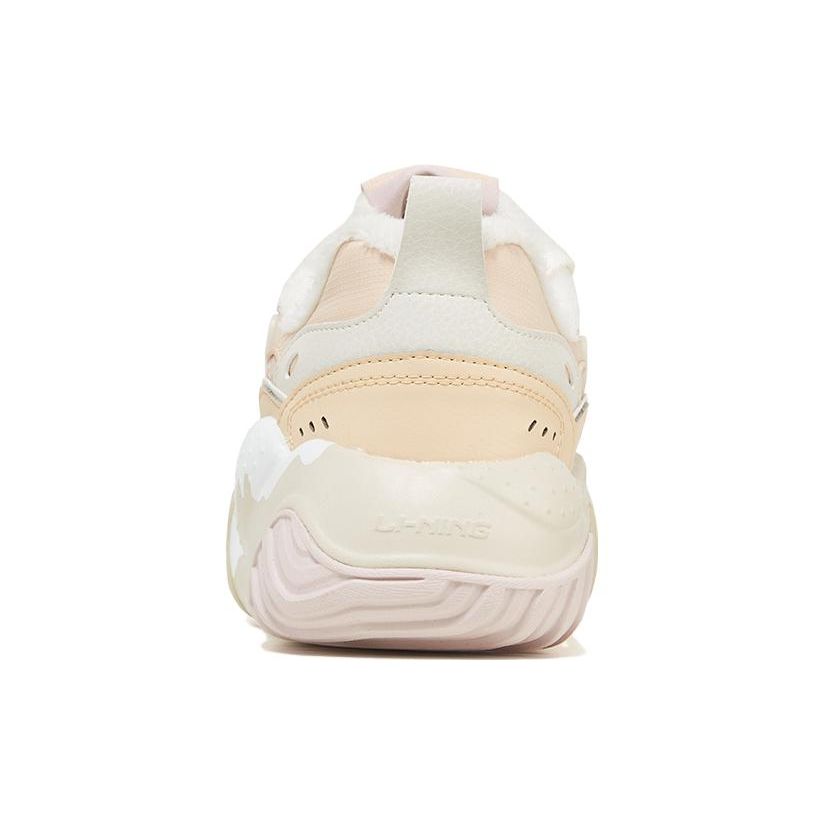 Li-Ning Cat Paw Lite Comfortable Versatile Shock Absorbing Non-Slip Low-Top Casual Shoes Women Sneaker Orange White AGCS352-3