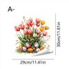New Easter Flower Rabbit Sticker Self-Adhesive Waterproof Wall Stickers Removable PVC Festival Party Sticker Wall Decoration