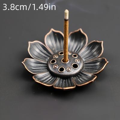 1pc, Mini Lotus Flower Incense Holder, Metal Incense Burner, Craft Ornament For Spa, Yoga, Meditation, Home Decor, Room Decor, Gifts