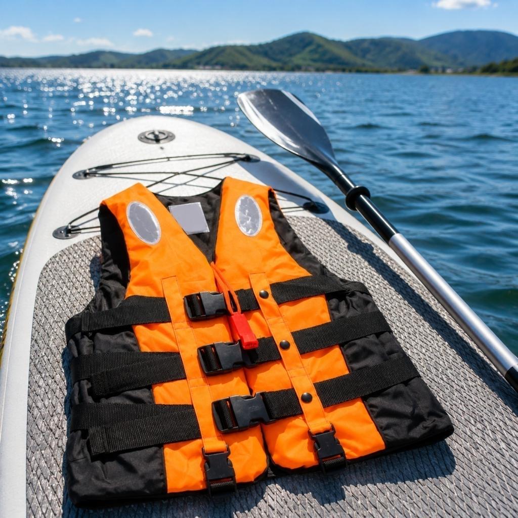 Adjustable Buckle Life Jacket with Reflective Strips for Paddleboarding Kayaking and Water Sports Safety Vest for Adults and Youth