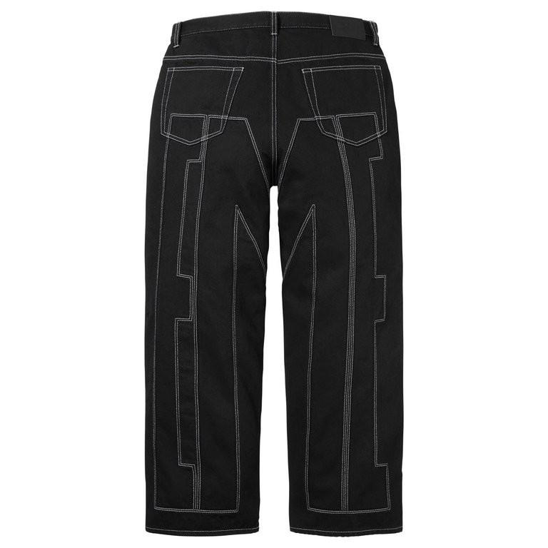Supreme Inset Spellout Baggy Jean Black