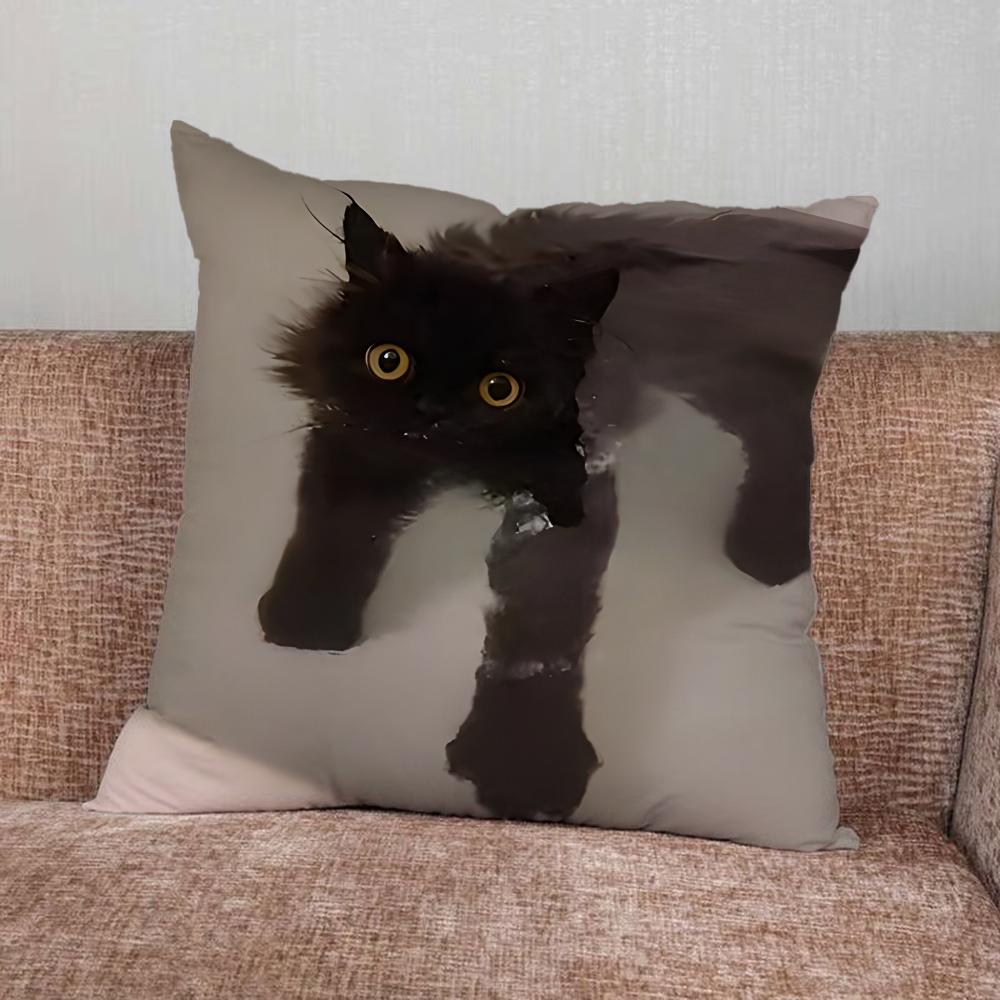 Pet Cat Funny memes Pillow Case For Home Bedroom Car Office Decoration Living Room Sofa Cushion Cover Suitable