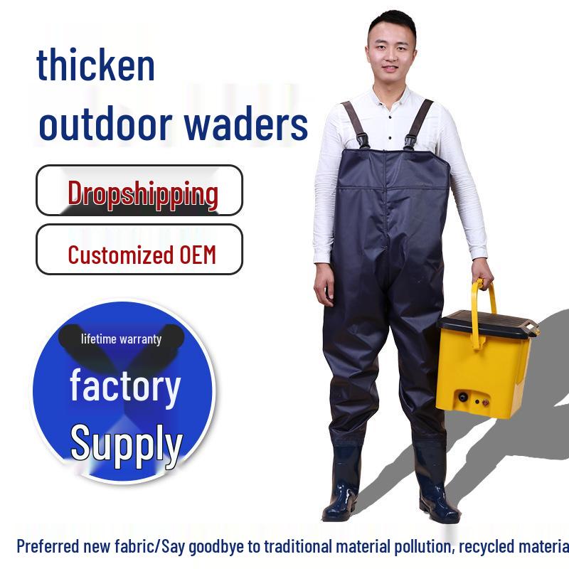 Eco-Friendly One-Piece Fishing Waders with Boots - Full Body Waterproof Pants