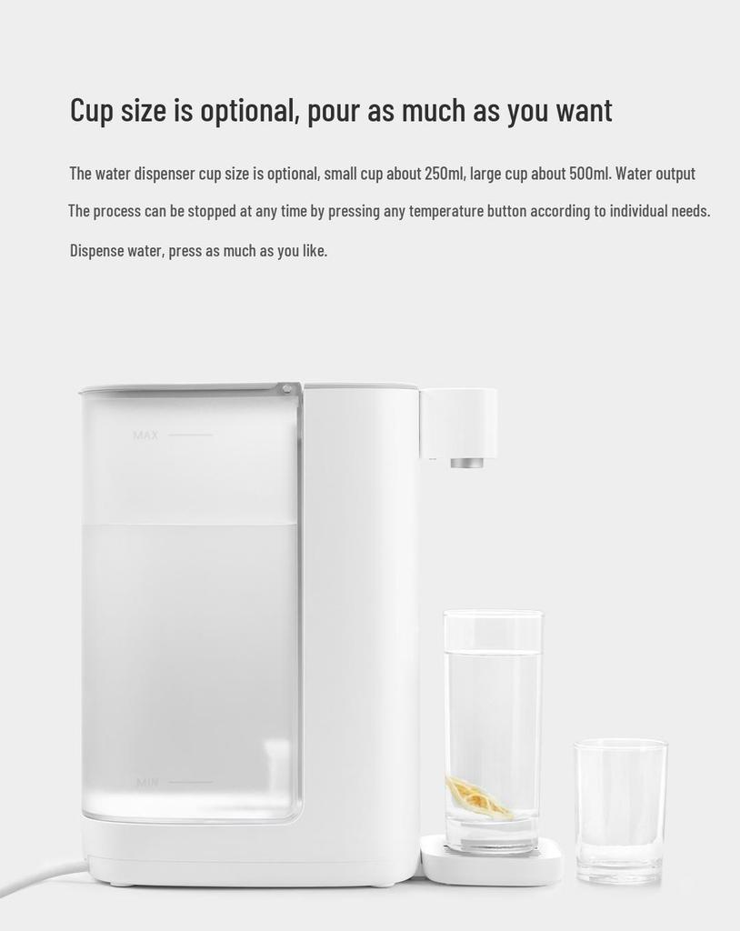 Instant Hot Water Dispenser with Adjustable Temperature, 3.0L - Compact, Automatic Tabletop Heating for Home or Office