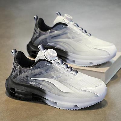 Men's Shoes for Spring and Summer Rotating Buttons for Teenage Sports and Leisure Couples Running Shock Absorption and Heightening Daddy Trendy Shoes