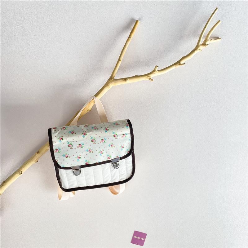 Модный Легкий Цветочный Холщовый Рюкзак Для Детей Очаровательный Корейский Стиль белый