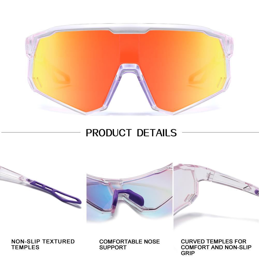 KINGSEVEN UV400 Sports Sunglasses Men Cycling Running MTB Eyewear Red Photochromic Protective Glasses Outdoor Bicycle Goggles