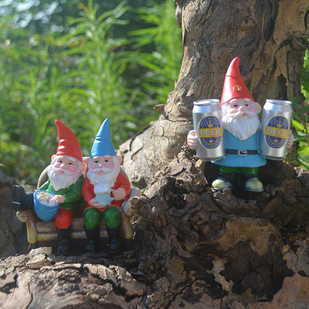 Outdoor Garden Resin Dwarf  Ornaments Multiple Styles Old Man Sculpture Handicraft Windproof Rainproof Lawn Room Decoration