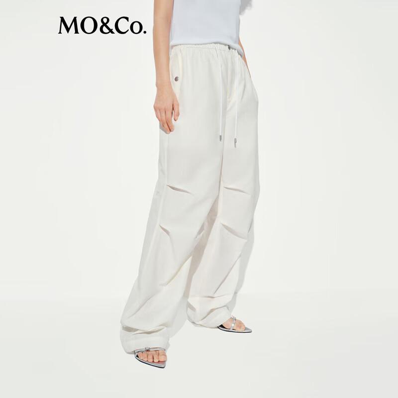 MO&Co. Women's Drawstring Parachute Cargo Pants