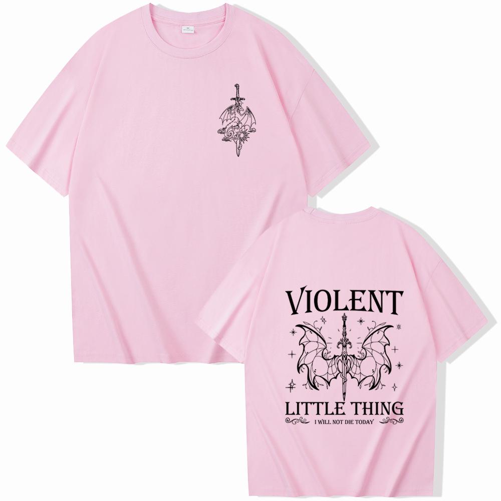 Women s Violent Little Thing Fourth Wing Fan Gift T-shirt Women O-neck Summer Regular Oversized Dragon Rider Casual Shirt S