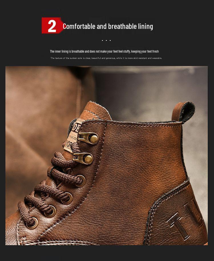 Botas Martin Britânicas de Outono para Homem - Versátil, Antiderrapante, Impermeável, Resistente ao Desgaste, Calçado de Trabalho e Desportivo Casual