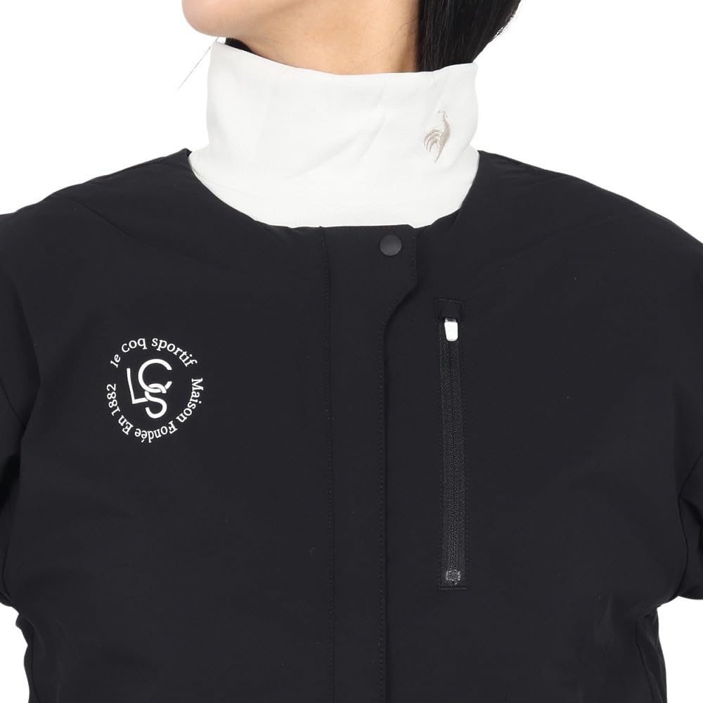 Coq Sportif Outerwear Collarless Blouson Windproof Heat Navi Cold Protection Golf LG4FWB01L BK00 L [Le Golf] [Stretch Forcer] Women's (Black)