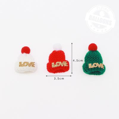 10/20pcs 3.5*4.5cm Mini LOVE Knitted Hat Christmas Decoration Festival Celebration Decor Gift Hat Hairpin Accessories Small Hat