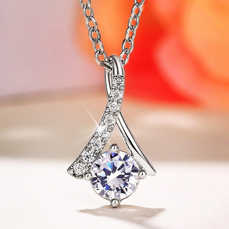 Korean Style Fashion Dress Fan Pendant European and American Herringbone Pendant Necklace