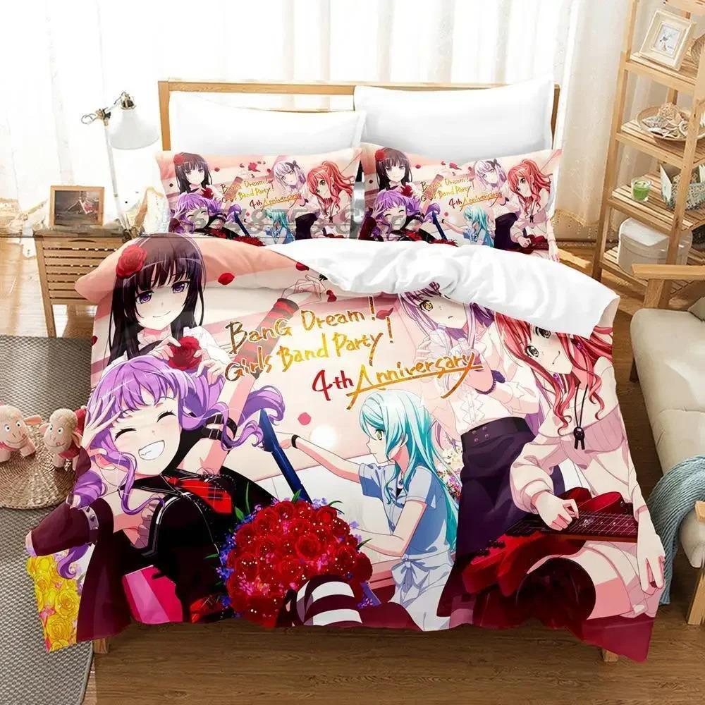 3D Print BanG Dream! Girls Band Party! Bedding Set Single Twin Full Queen King Size Bed Set Adult Kid Bedroom Duvet Cover Sets