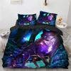 Copripiumino Lupo Microfibra Set Biancheria da Letto Animali Esotici Copripiumino Animali Selvatici Matrimoniale King Queen Per Adolescenti Adulti Decorazione Camera da Letto