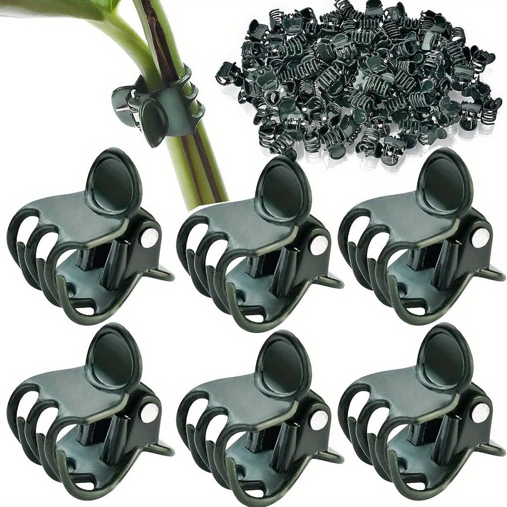 20Pcs Plastic Garden Clip, Dark Green Vine Support Bundle, Plant Clips, Phalaenopsis Graft Orchid Stem Clips