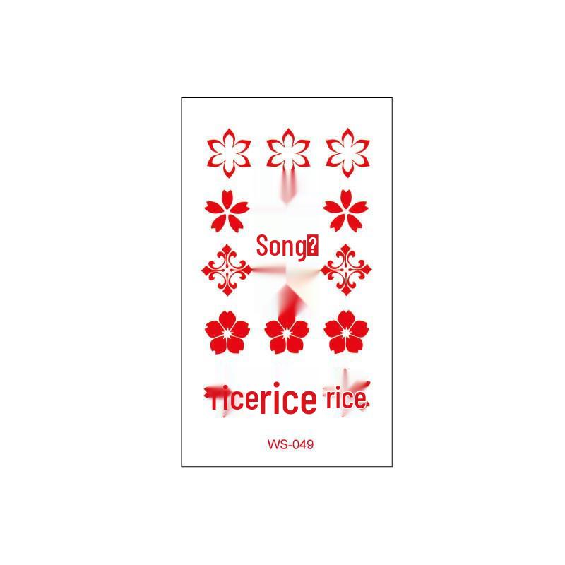 Waterproof Floral Forehead Tattoo Sticker for Women & Children - Ancient Costume Fairy Hanfu & Bride Red Stickers