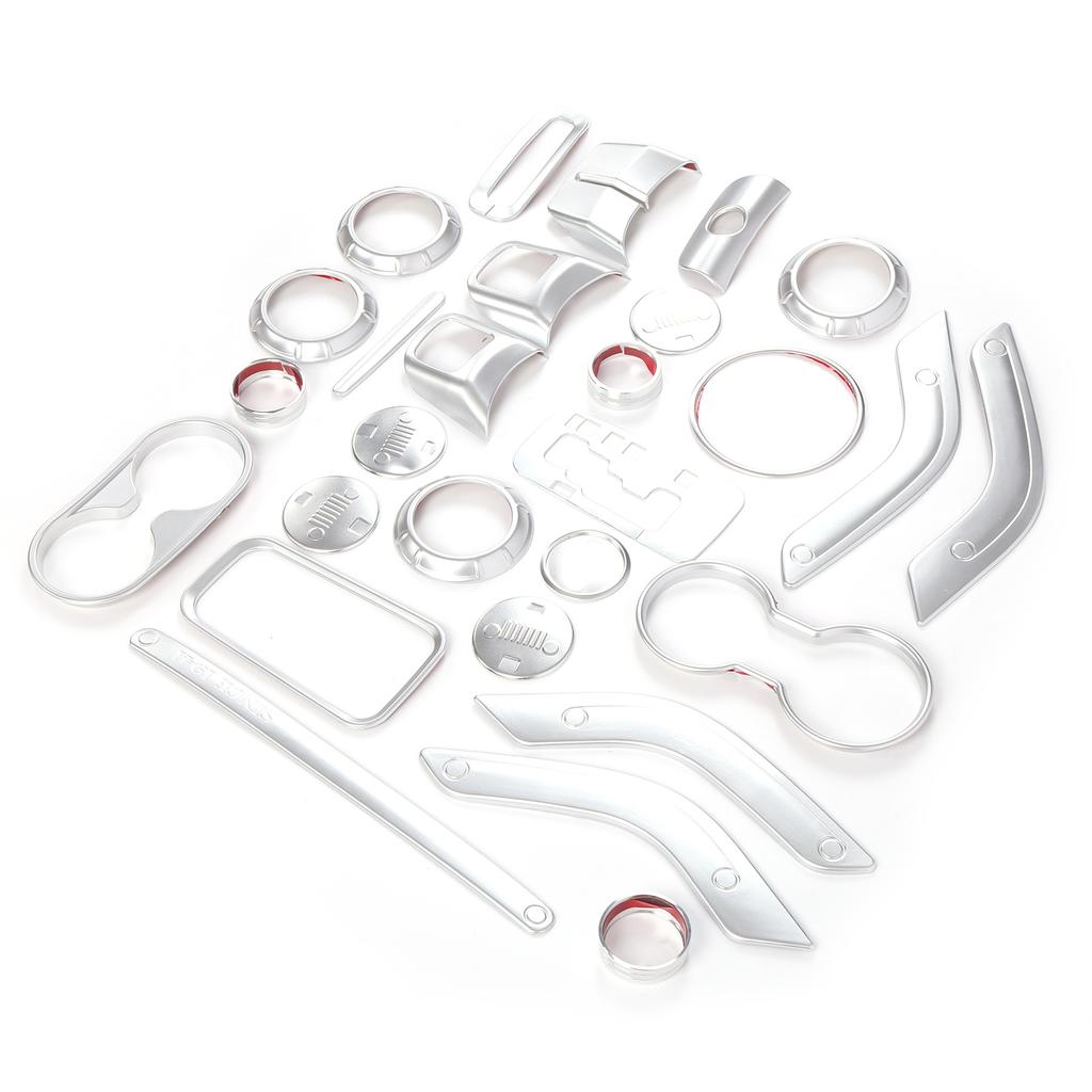 28pcs Interior Trims Decoration Kit Replacement for     JK JKU 2 Door 4 Door 2011-2018