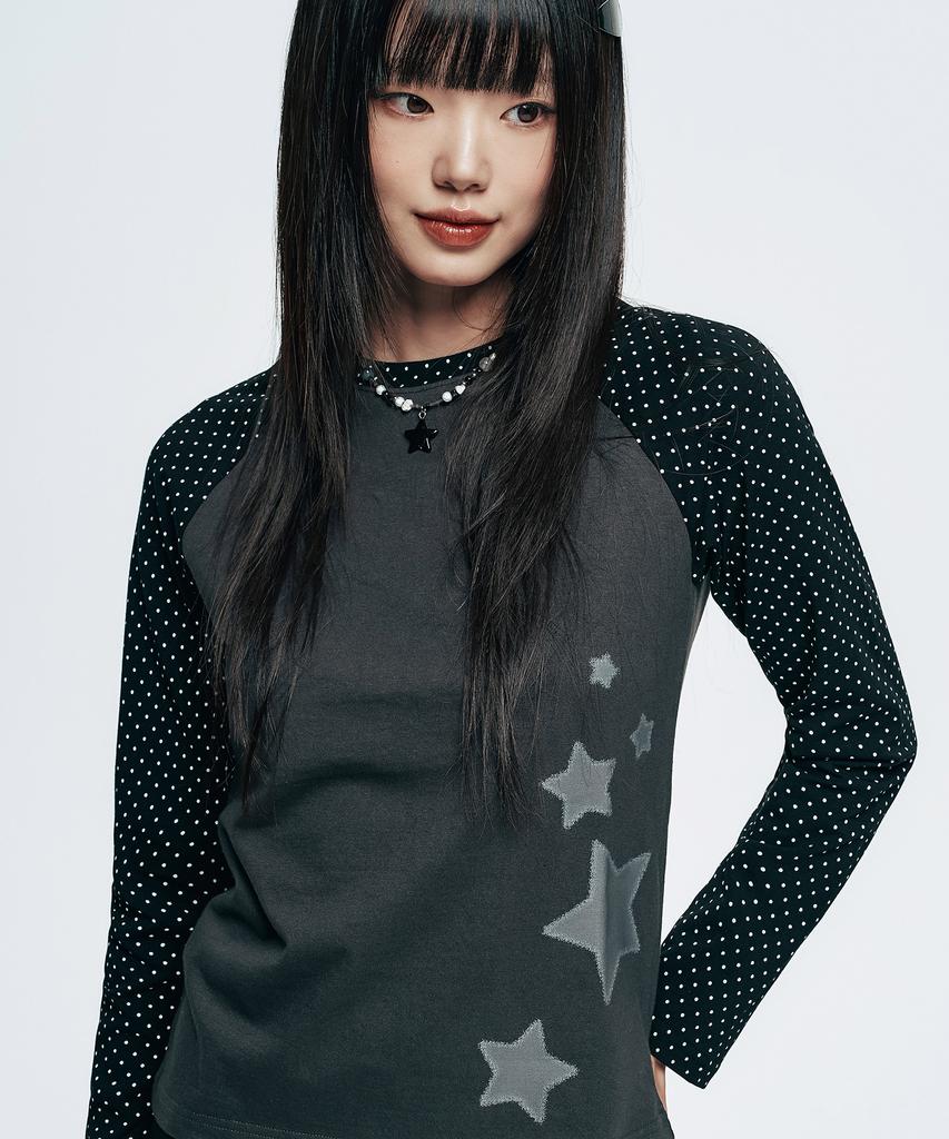 Bibalabida Falling Dot Raglan Long Sleeve T-Shirt