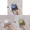 Cute Bear Canvas Crossbody Bag For Girls With Zipper Closure And Cell Phone Pocket