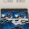 Blue Motocross Bedding Set 3D Print Duvet Cover Pillowcase Set Soft And Durable Fabric For Kids Boys Bedroom Decor
