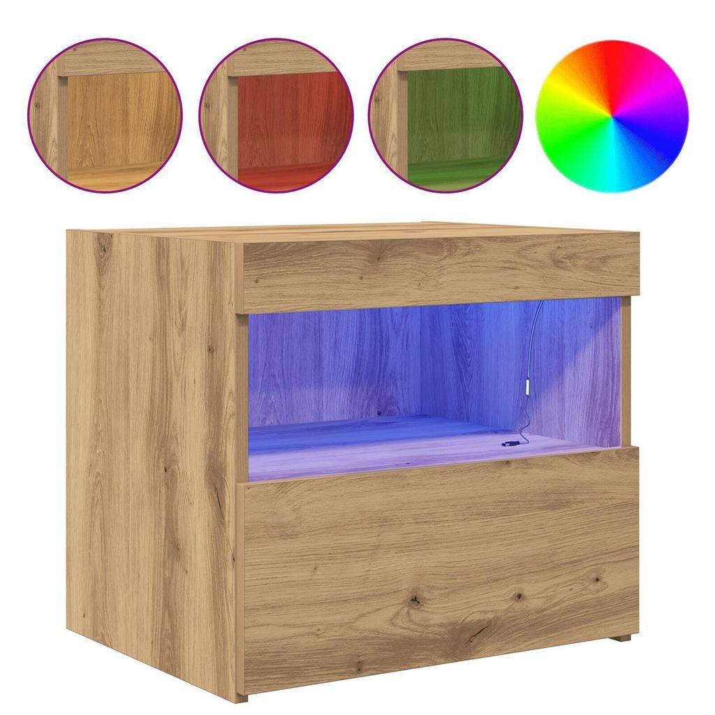 Minimalistischer Nachttisch, Nachttisch mit Schublade, Beistelltisch neben dem Sofa, 50x40x45 cm