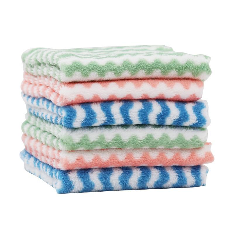 

Two-Color Double-Sided Coral Fleece Dishcloth - Thick, Absorbent, and Perfect for Kitchen Cleaning. Loose (no packaging)