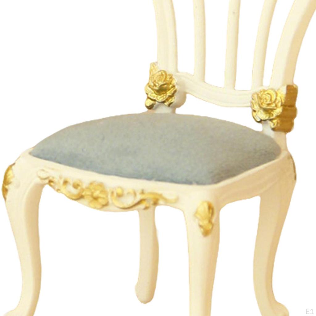 1/12 Scale Dollhouse Chair Decorative Model Decoration Artificial Mini Dining Miniature