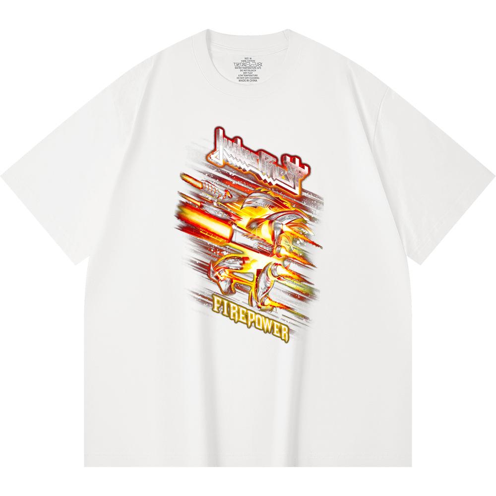 230 g/m² 100% Baumwolle Heavy Metal T-Shirt Rockband Beliebte Musik Druck Unisex Schweres Baumwoll-T-Shirt