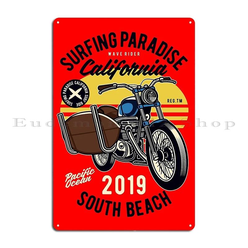 Its surfing Time Hawaii Vintage Ride The Wave Surfboard Ride Metal Wall Mural Plaques Customized Pub Decoration Tin Sign Poster